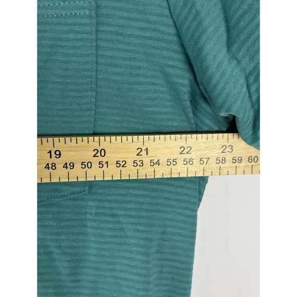 GEORGE Pocket Tee NWT Mens XL Crew Neck Short Sleeve Teal Striped T Shirt - Picture 8 of 9